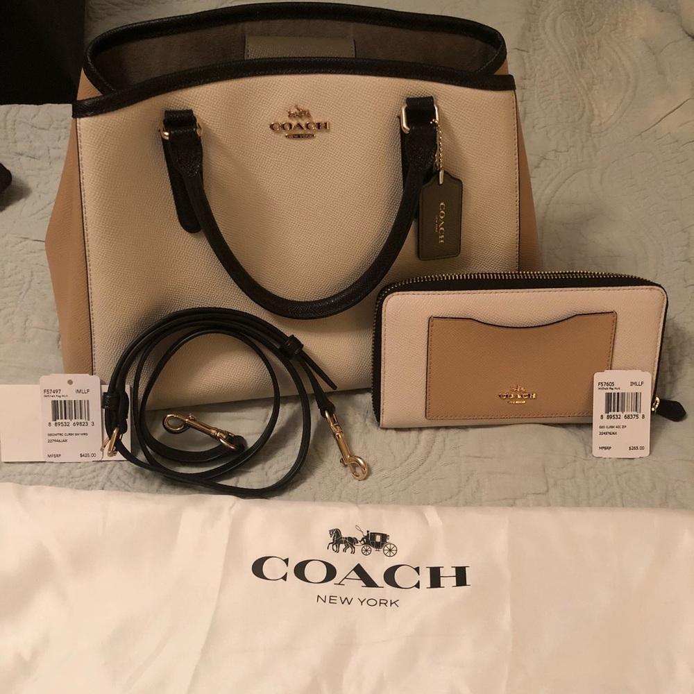 Coach Margot Colorblock with Matching Zip Wallet